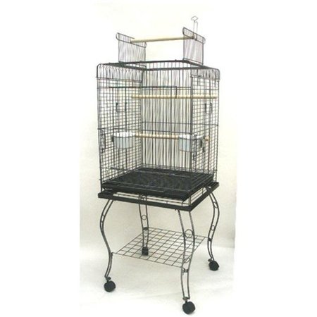 YML YML 600HAS Open Top Parrot Cage with Stand in Antique Silver 600HAS